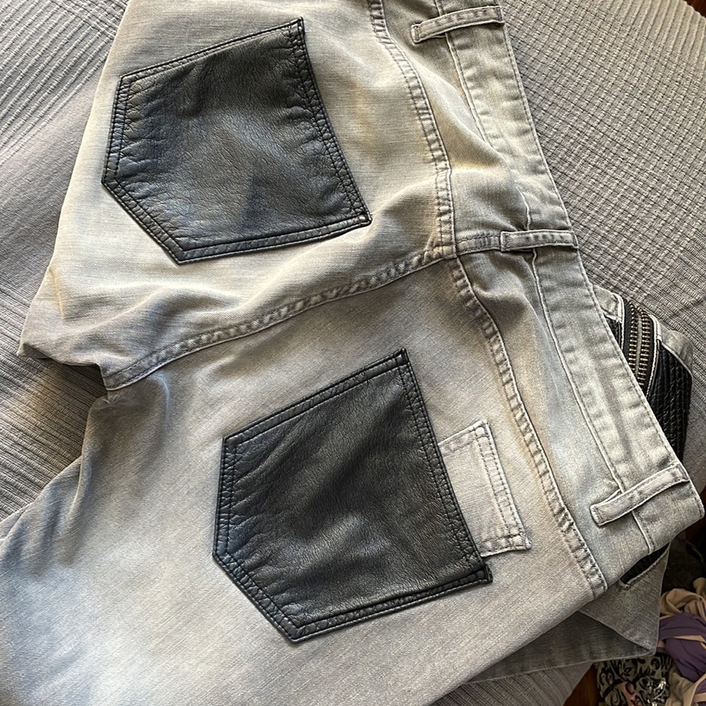 PHILIPP PLEIN Leather & Denim Pants – Authentic – Size 32 – Luxury Designer - Picture 5 of 15